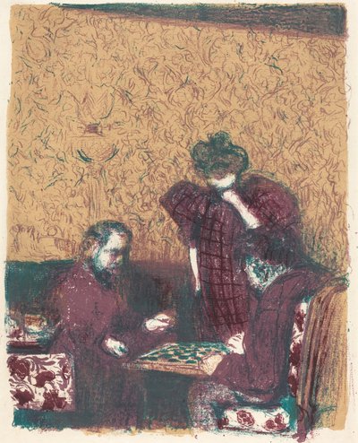Game of Checkers La partie de dames、1897 年 1898 年、1899 年発行。 作： Edouard Vuillard