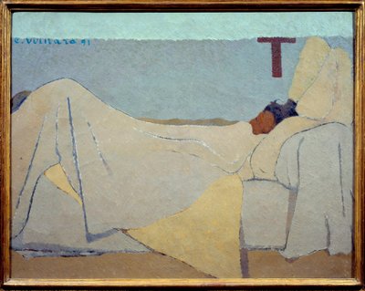ベッドで 作： Edouard Vuillard
