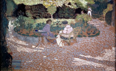 庭で、1895-1898。 作： Edouard Vuillard