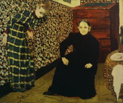 インテリア、芸術家の母と妹、1893 作： Edouard Vuillard