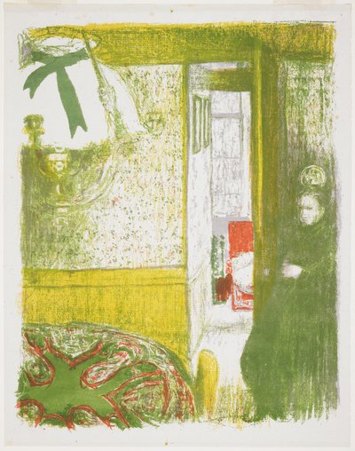 ハンギングランプのあるインテリア 作： Edouard Vuillard