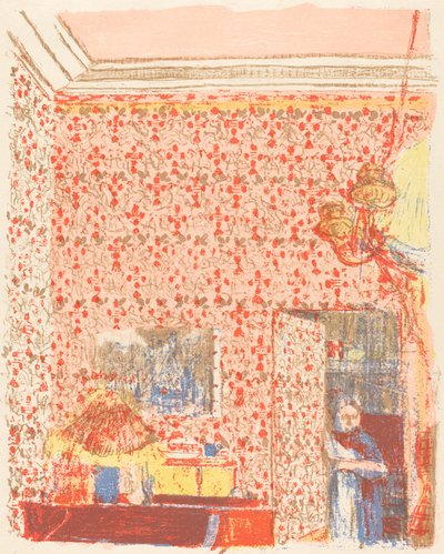 ピンクの壁紙のあるインテリア I Interieur aux tentures roses I, c. 1896 published 1899. 作： Edouard Vuillard