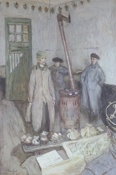 1917年のフランス人将校によるドイツ人囚人の尋問 作： Edouard Vuillard