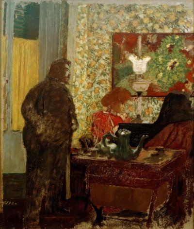 ピアノでミシアナタンソンとのインテリア（ミシアを聞くチパ 作： Edouard Vuillard