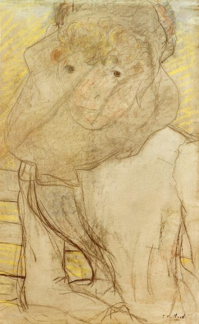 バイオレットを持つ若い女 作： Edouard Vuillard