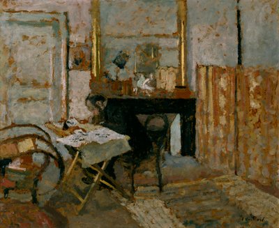 K.X.ルーセル 読書 1904年頃（油彩、厚紙） 作： Edouard Vuillard