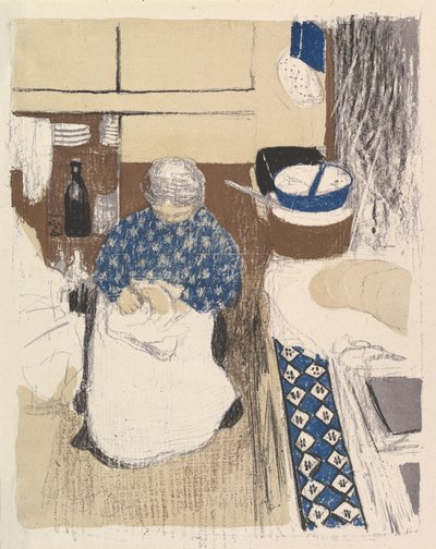 Paysages et Intérieurs」シリーズの「La Cuisinière」。 作： Edouard Vuillard