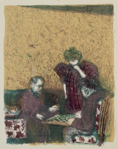1899年発行の「風景とインテリア」より「婦人会」（カラーリトグラフ 作： Edouard Vuillard