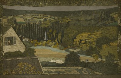 風景：森を見下ろす窓、1899 作： Edouard Vuillard
