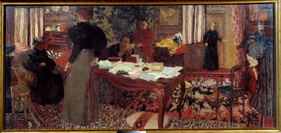 6つのキャラクターを持つ大きなインテリア 作： Edouard Vuillard