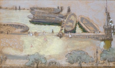オーセナルスターのロシュプラッツ、1913年（カードにパステル） 作： Edouard Vuillard