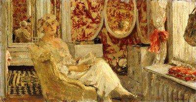 セザンヌプロパティのブドワールにいるルーシーヘッセル、ヴォクレッソン、1924年 作： Edouard Vuillard