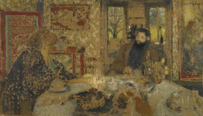 ランチ。ヴィルヌーヴでのミシアとチパ、1897 作： Edouard Vuillard