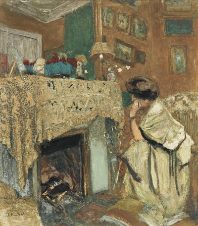 暖炉のそばのヘッセル夫人、1917-1918 作： Edouard Vuillard