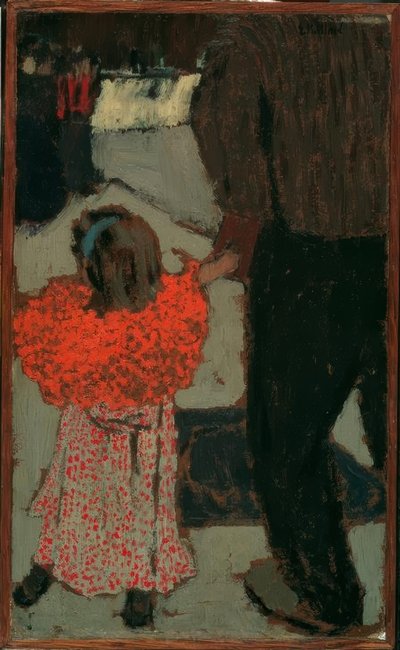 赤いスカーフを持つ少女 作： Edouard Vuillard