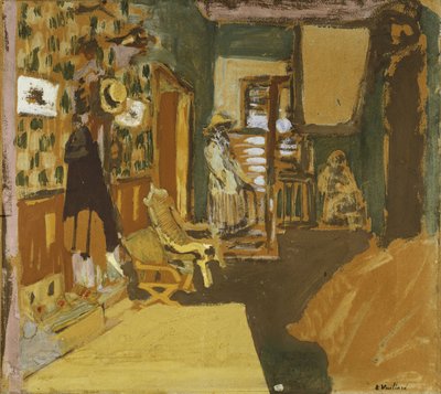 廊下のMme Hessel、1909年頃 作： Edouard Vuillard