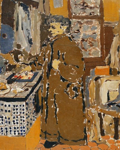 Mme Vuillard dans un Interieur、c.1895 作： Edouard Vuillard