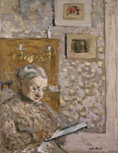 タペストリーを持つヴュイヤール夫人、1910年頃（油彩・ボード 作： Edouard Vuillard