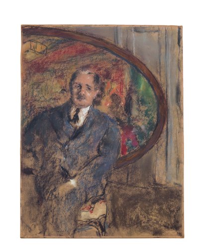 「ルグランテディ」の前でムッシュベナール、1931年 作： Edouard Vuillard