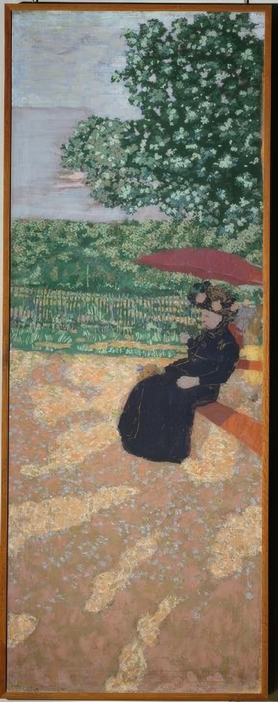 パリの公園：黒の女性 作： Edouard Vuillard