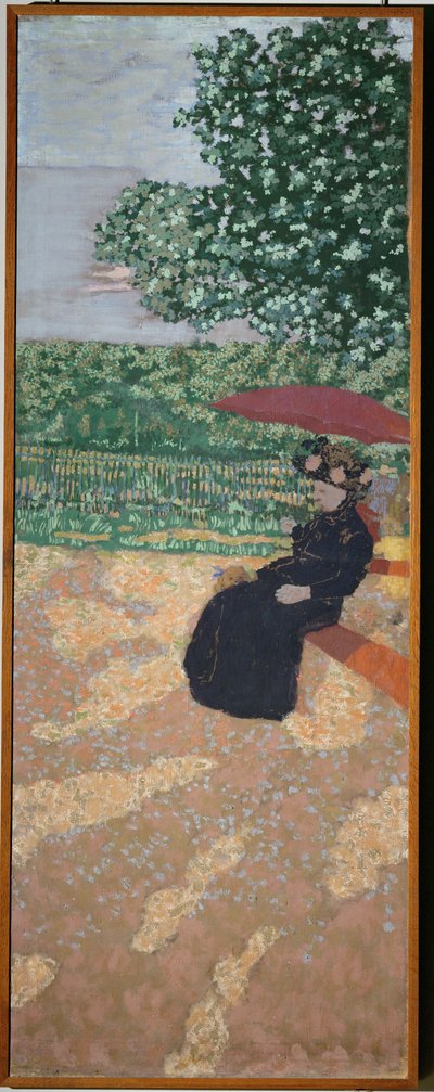 パリの公園黒衣の貴婦人 作： Edouard Vuillard