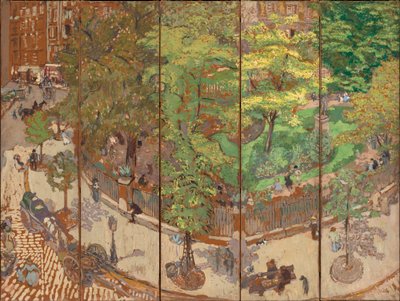 1911年にヴィンティミルを配置（5パネルスクリーン、キャンバスに敷いた紙にジステンパー） 作： Edouard Vuillard