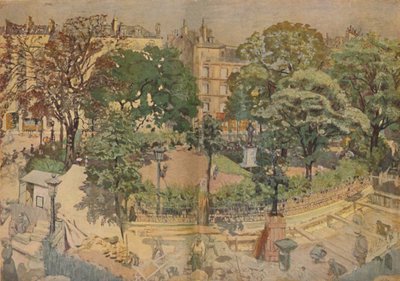 画家の窓から見たヴァンティミル広場1917年、1917年、1946年 作： Edouard Vuillard