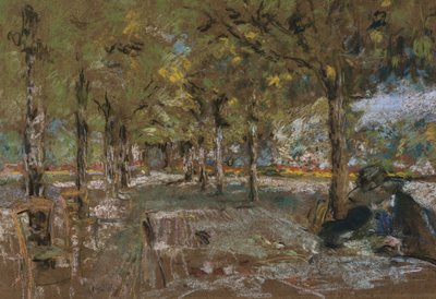 アンフレヴィルの木々の下で読書、1906年頃 作： Edouard Vuillard