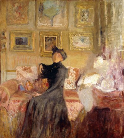 赤いソファ。ルディヴァンルージュ、1905年頃 作： Edouard Vuillard