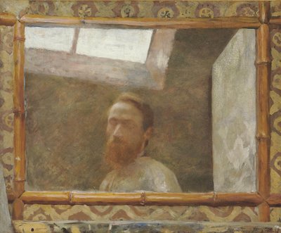 竹鏡のある自画像 c. 1890年。 作： Edouard Vuillard