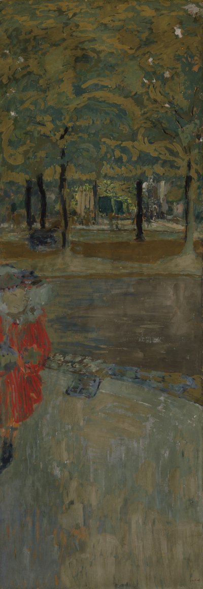 パリ、パッシーのラ・ミュエットの庭 1906-1907年頃 （ジステンパー、紙・キャンバス 作： Edouard Vuillard