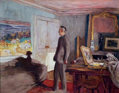 画家ピエール・ボナール（1867-1947）の自宅にて（油彩・キャンバス 作： Edouard Vuillard
