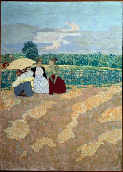 パブリックガーデン：会話（中央）（三連祭壇画の詳細） 作： Edouard Vuillard