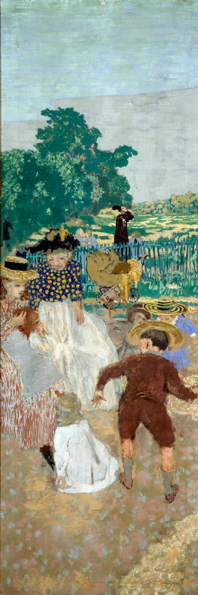 パブリックガーデン：看護師（左）（三連祭壇画の詳細） 作： Edouard Vuillard