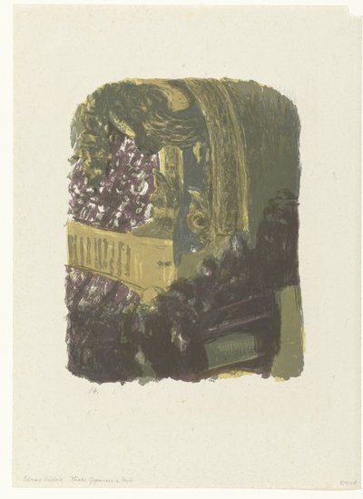 パリのテアトル ジムナーズで聴衆とトリビューンとバルコニー Une Galerie au Gymnase 作： Edouard Vuillard