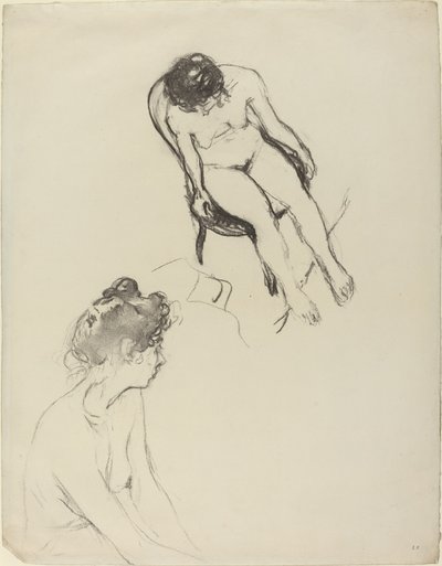 2 つの裸体研究、おそらく 1900 年 1905 年。 作： Edouard Vuillard