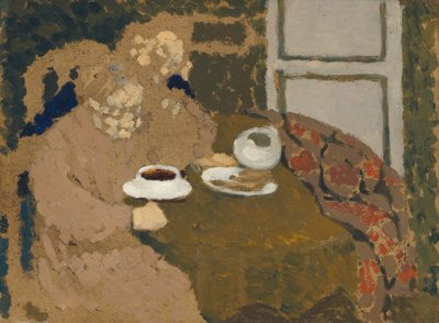 コーヒーを飲む 2 人の女性、c。 1893年。 作： Edouard Vuillard
