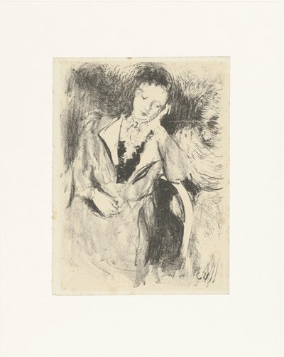 女性が椅子に座っている ジュヌ ファム アクーデ 作： Edouard Vuillard