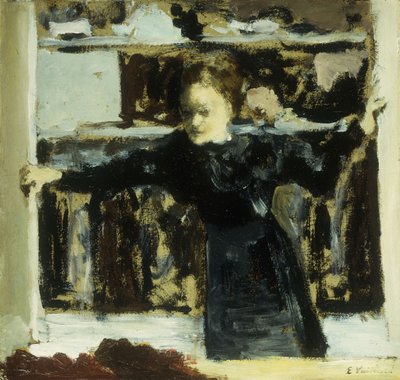 ウィンドウを開く女性。窓を開ける女、1893 作： Edouard Vuillard