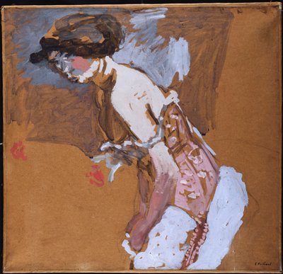 赤いコルセットの女 作： Edouard Vuillard
