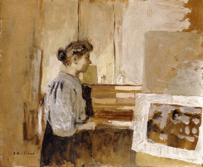 スタジオの女、1915年頃 作： Edouard Vuillard