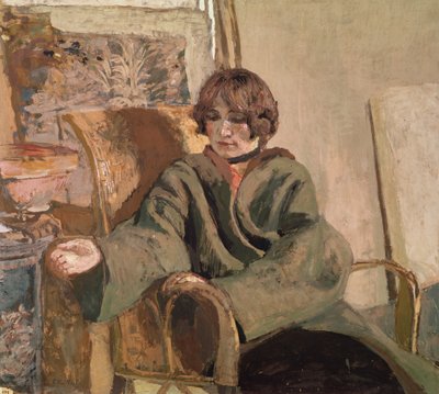 ストーブの隣に座っている女性 作： Edouard Vuillard