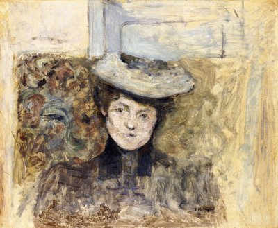 ネット帽子の女性。チュールハットを持つ女性、1901年3月頃 作： Edouard Vuillard