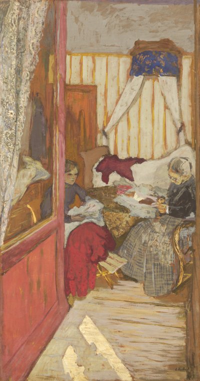 女性の裁縫、c。 1912年。 作： Edouard Vuillard