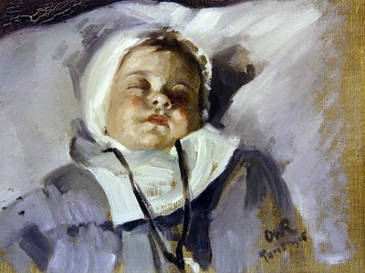 睡眠中の子供 作： Henry Charles Fehr