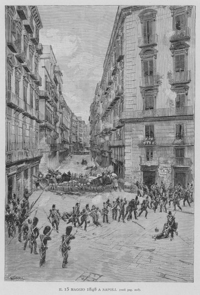 1848年5月15日 ナポリにて（彫刻 作： Edouardo Matania