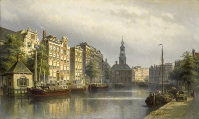 造幣局を望むアムステルダムのシンゲル。 作： Eduard Alexander Hilverdink
