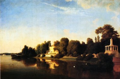 グリエニッカー公園の銀行 作： Eduard Gaertner