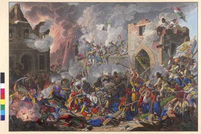 1686年9月2日、ハンガリーによるブダの再征服は勝利に終わった。 作： Eduard Gurk