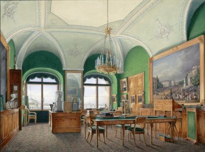 冬宮殿のインテリア。ニコラス1世皇帝に関する大規模な研究、1860年代 作： Eduard Hau